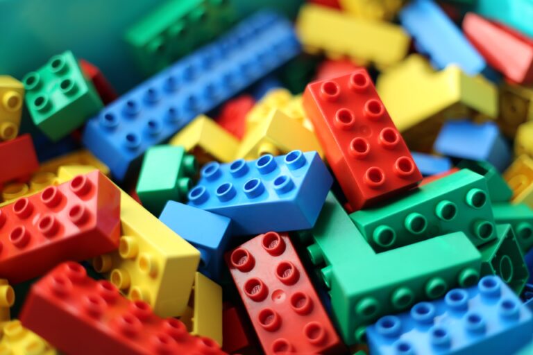 LEGO building blocks.